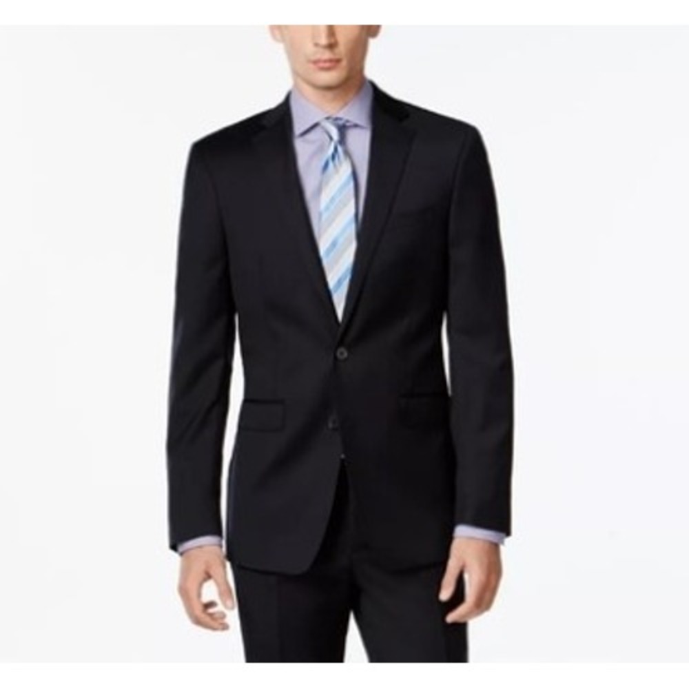 Calvin Klein Mens Madison X Slim Fit Navy Blue Suit Jacket Blazer 42L/36W NWT